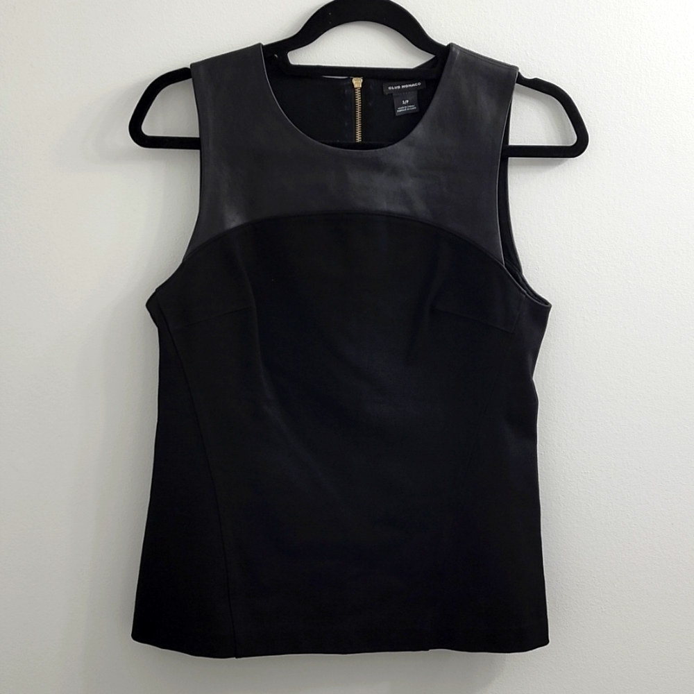 Club Monaco leather-top tank